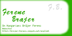 ferenc brajer business card