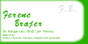 ferenc brajer business card